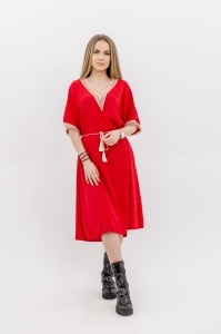 Rochie dama cu snur, Rosu, One Size