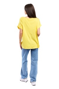Tricou dama, Flower, Galben, Marime Universala - Img 3