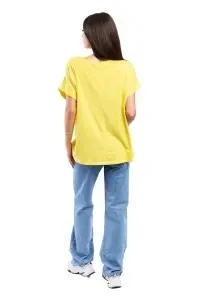 Tricou dama, Flower, Galben, Marime Universala - Img 3
