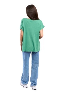 Tricou dama, Flower, Verde, Marime Universala - Img 3