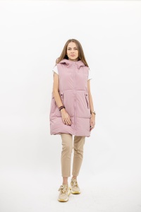 Vesta dama cu gluga 2116 - Roz Pastel