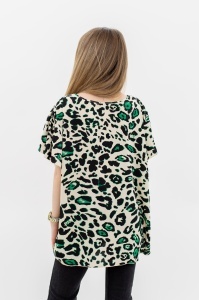 Bluza dama 2310 - Crem/Negru/Verde - Img 2