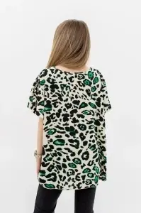 Bluza dama 2310 - Crem/Negru/Verde - Img 2