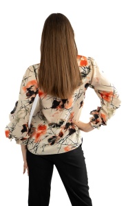 Bluza dama 820 - Crem/Roz - Img 2