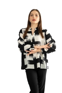 Bluza dama 821 - Alb/Negru - Img 4
