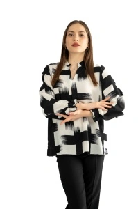 Bluza dama 821 - Alb/Negru - Img 4