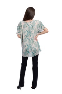 Bluza dama 949, Bej/Verde, Marime Universala - Img 4