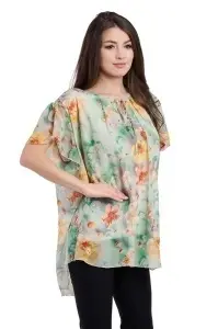 Bluza dama 949, Galben/Caramiziu/Verde, Marime Universala - Img 2