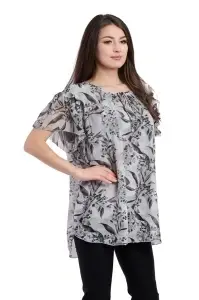 Bluza dama 949, Gri/Negru, Marime Universala - Img 2