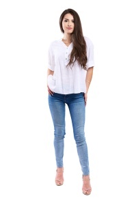 Camasa dama 4015, Alb, Marime Universala
