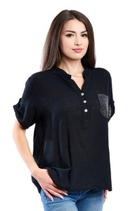 Camasa dama 4015, Negru, Marime Universala - Img 2