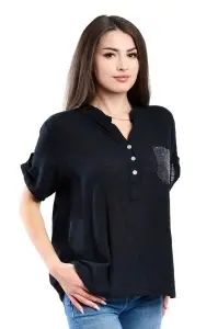 Camasa dama 4015, Negru, Marime Universala - Img 2