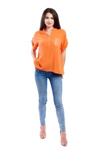 Camasa dama 4015, Portocaliu, Marime Universala
