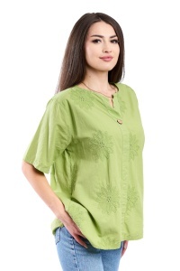 Camasa dama 4065, Kaki Deschis, Marime Universala - Img 2