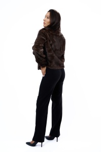 Jacheta dama blana sintetica 631 - Maro - Img 2