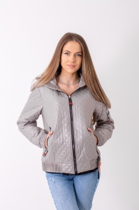 Jacheta dama cu gluga 7261 - Gri Argintiu