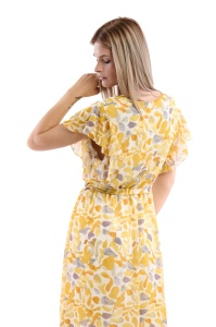 Rochie dama 2372 - Mustar/Ivoire - Img 3
