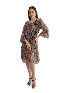 Rochie dama 830 - Alb/Negru/Rosu - Img 4