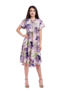 Rochie dama 914 - Ivoire/Verde/Mov
