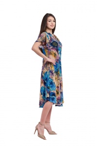 Rochie dama 914 - Mov/Albastru/Galben - Img 3