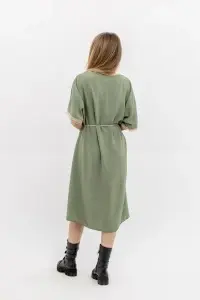 Rochie dama cu snur, Kaki, One Size - Img 2