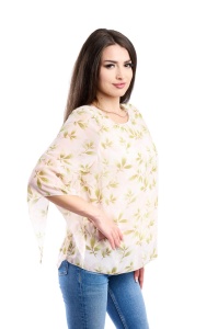 Bluza dama 809 - Crem/Verde - Img 3