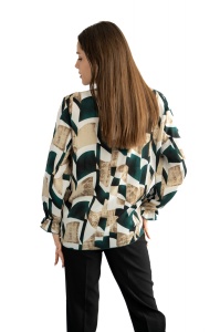 Bluza dama 821 - Crem/Verde - Img 3