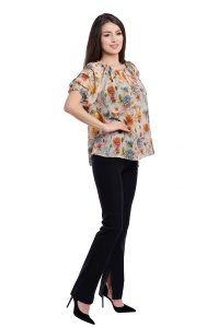 Bluza dama 933 - Crem/Galben/Gri - Img 3