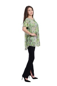 Bluza dama 949, Verde Deschis/Gri, Marime Universala - Img 3