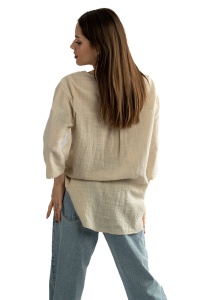 Camasa dama uni, Bej, Oversize - Img 5