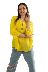 Camasa dama uni, Galben, Oversize - Img 5