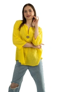 Camasa dama uni, Galben, Oversize - Img 5