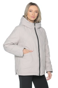 Geaca dama reversibila 2 fete, cu gluga, matlasata 2903, Negru-Crem - Img 2