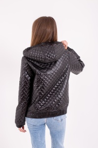 Jacheta dama cu gluga 7261 - Negru - Img 2