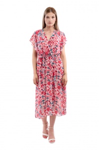 Rochie dama 2372 - Roz/Rosu