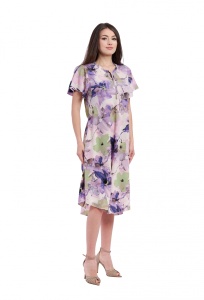 Rochie dama 914 - Ivoire/Verde/Mov - Img 3