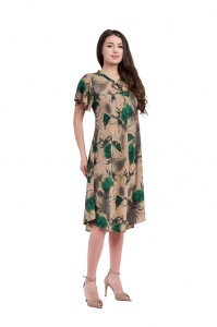 Rochie dama 914 - Verde/Gri/Bej - Img 3