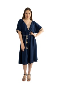 Rochie dama cu snur, Bleumarin, One Size