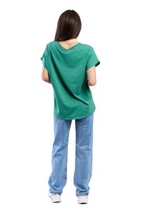 Tricou dama cu imprimeu floral 1055, Verde Inchis, Marime Universala - Img 3