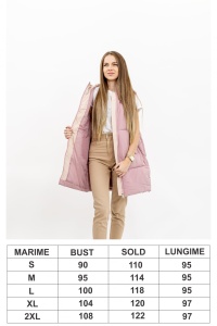 Vesta dama cu gluga 2116 - Roz Pastel - Img 3