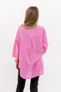 Camasa dama asimetrica, Roz, One Size - Img 2