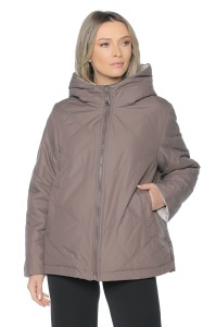 Geaca dama reversibila 2 fete, cu gluga, matlasata 2903, Maro-Bej