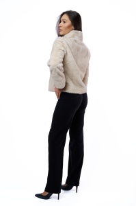 Jacheta dama blana sintetica 630 - Crem - Img 2