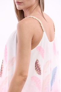 Maieu dama 8958 cu imprimeu, Roz/Alb, One Size - Img 4