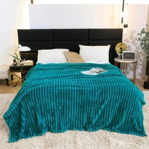 Patura cocolino cu dungi, 200x230cm - Culoare Verde Turcoaz
