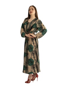 Rochie dama 2366 - Bej/Verde - Img 3