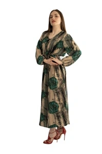 Rochie dama 2366 - Bej/Verde - Img 3