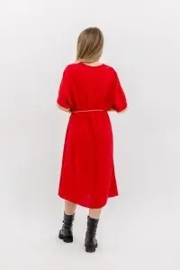 Rochie dama cu snur, Rosu, One Size - Img 2