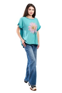 Tricou dama, Always, Turcoaz Inchis, Marime Universala - Img 2
