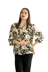 Bluza dama 817 - Crem/Negru